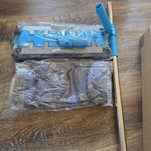 Blue and Gray Baseboard/Wall Mop Set